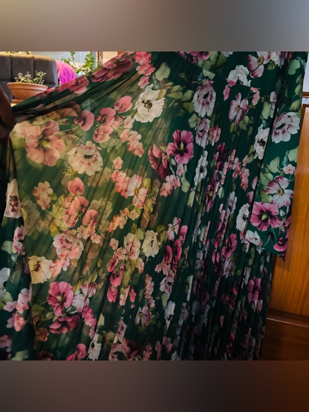 Bardot Green Floral Maxi Dress with Belt - Picture 6 of 7